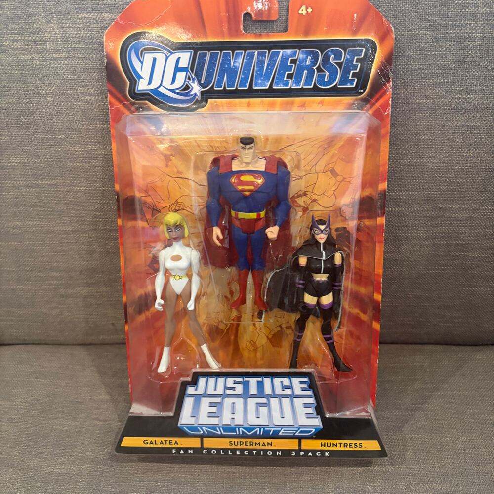 Justice League Unlimited 3-Pack GALATEA, SUPERMAN, HUNTRESS Figure Set NEW!